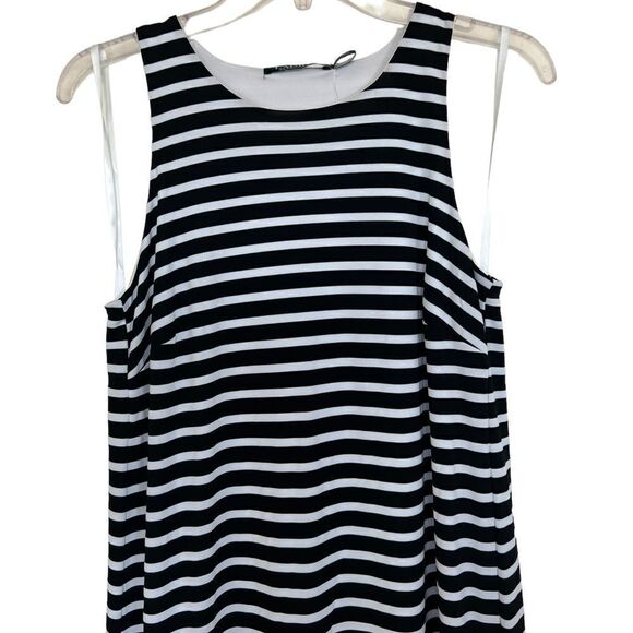 Lauren Ralph Lauren Black/White Striped Nautical Preppy Sleeveless Shift Dress - Picture 3 of 9
